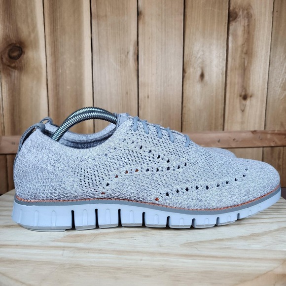 Cole Haan Zerogrand Stitchlite Shoes Mens 9.5 Gray Knit Oxford Sneakers Casual - Picture 3 of 9